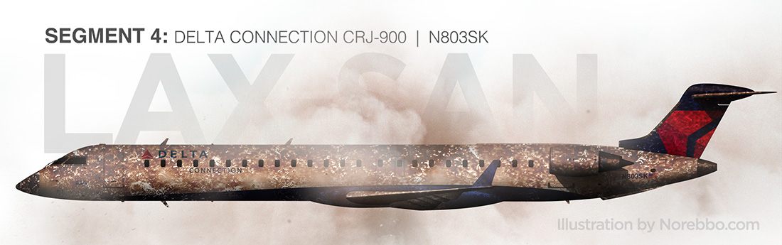 dirty delta crj-900 side view