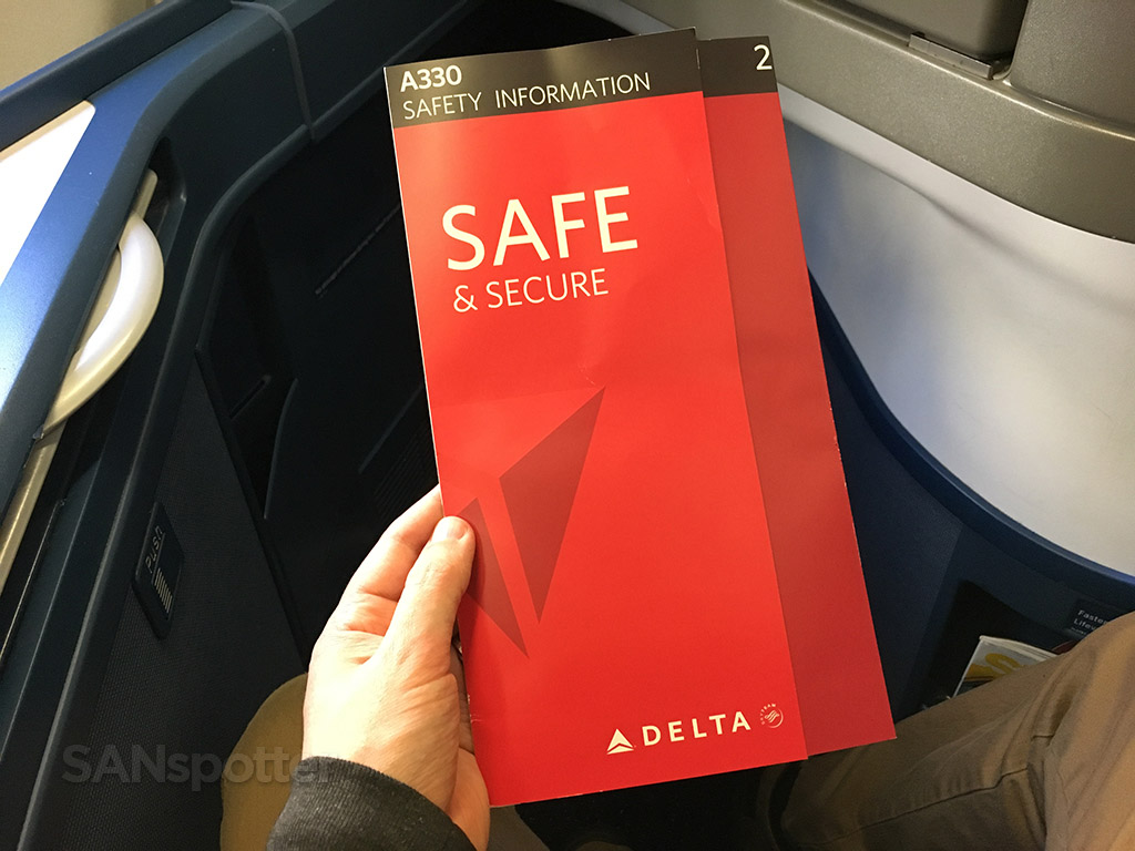 Delta A330-300 safety card