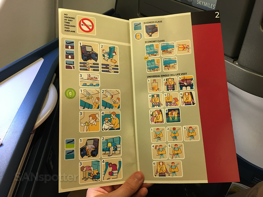 Delta A330-300 safety card