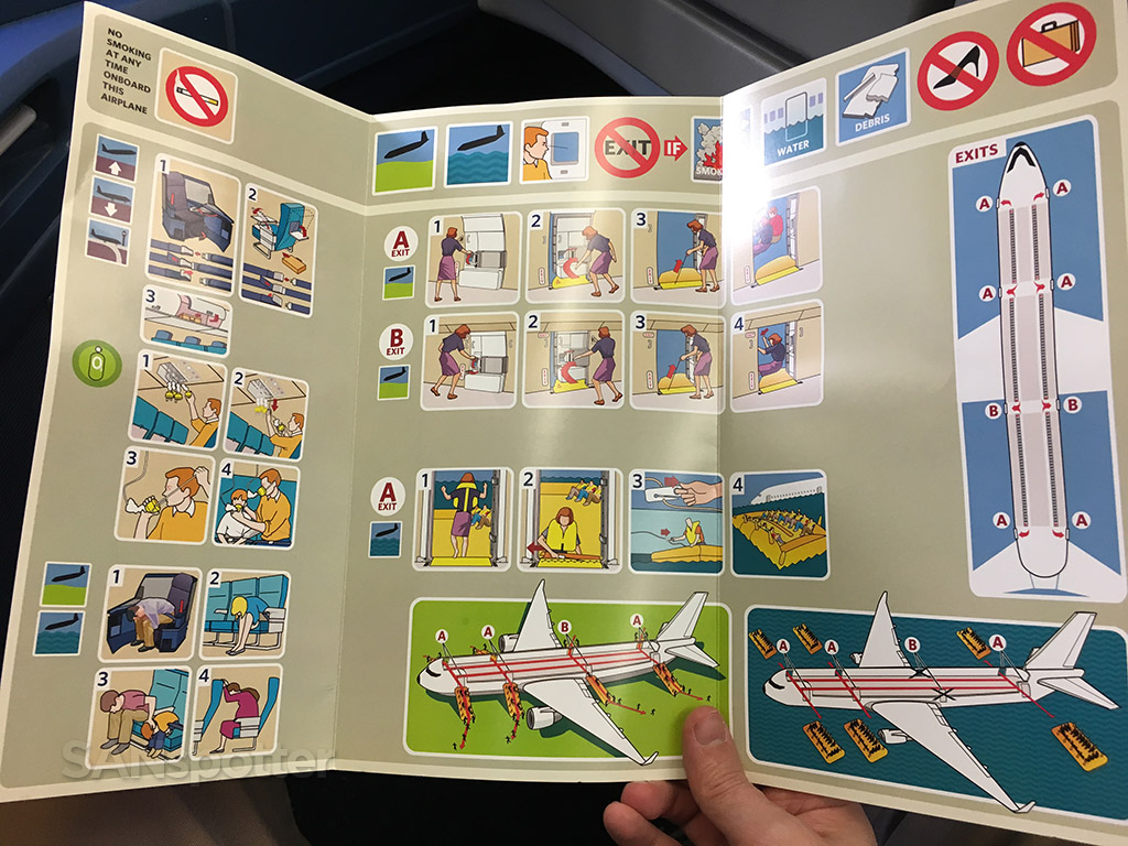 Delta A330-300 safety card