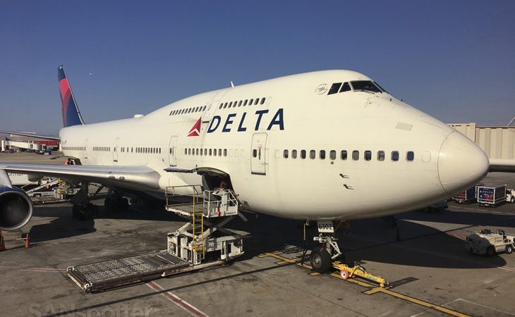 Delta Air Lines 747-400 business class (Delta One) Atlanta to…nowhere