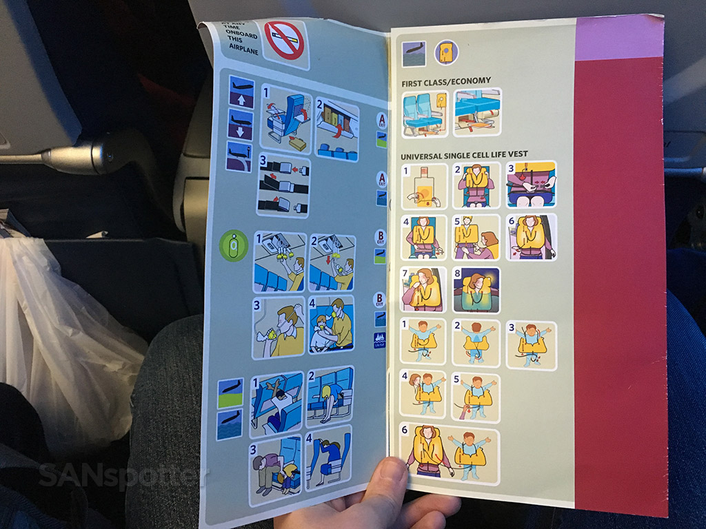 delta air lines a321 safety card