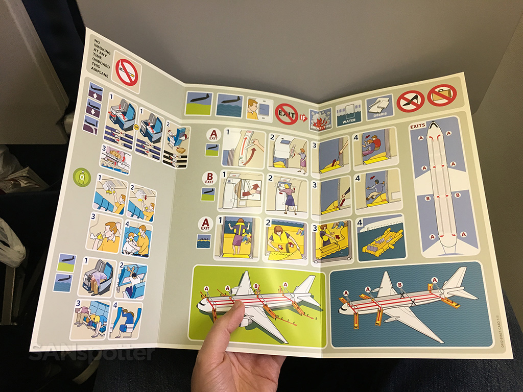 Delta 767-400 safety card