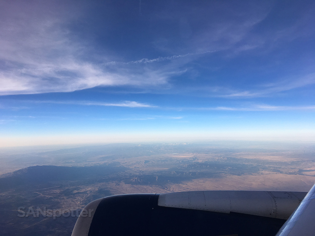 flying over southern California