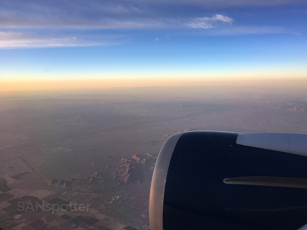 flying over southern California