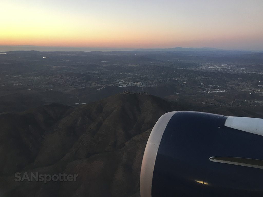 SAN approach sunset