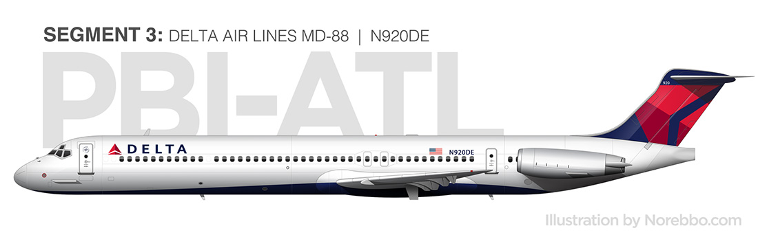 delta air lines md88 side view rendering