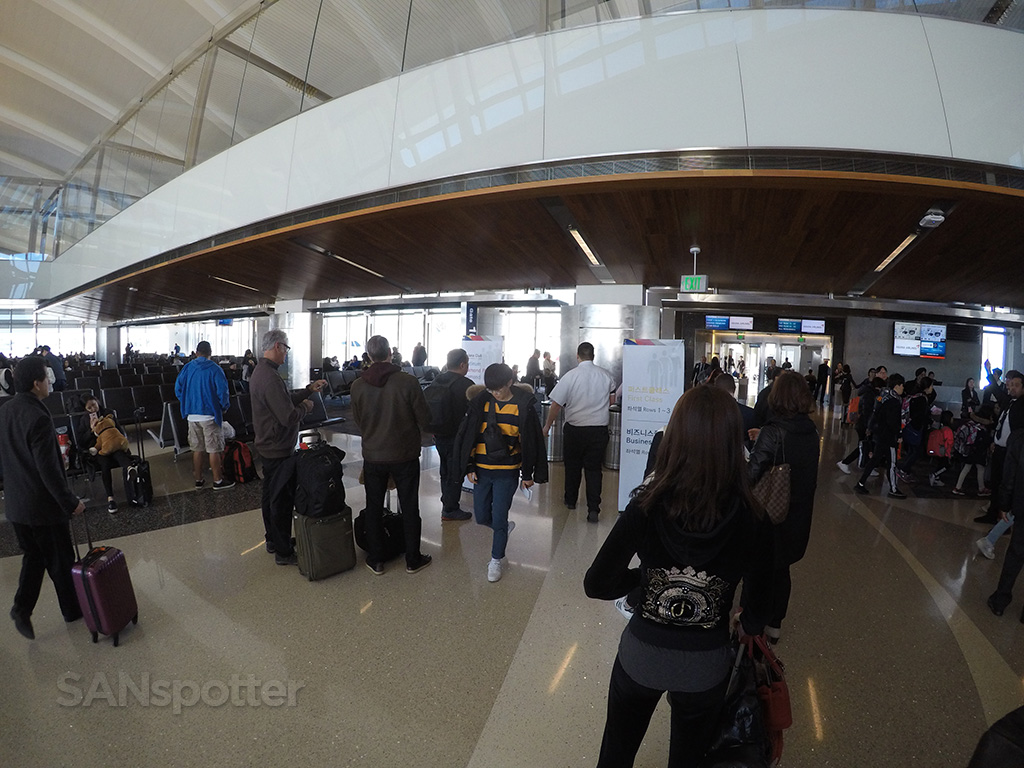 boarding Asiana A380 LAX