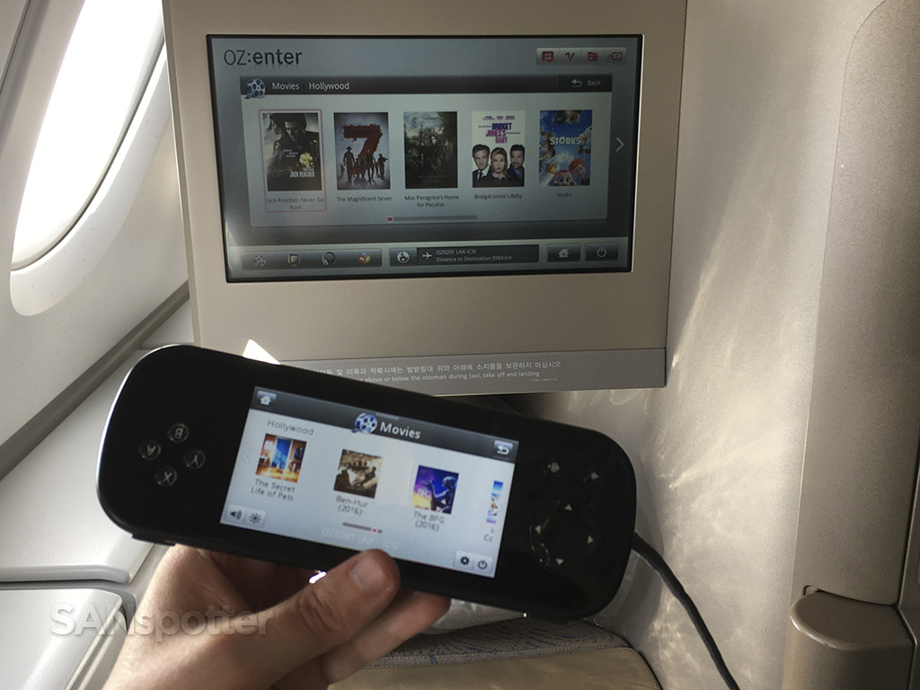 asiana a380 business class entertainment