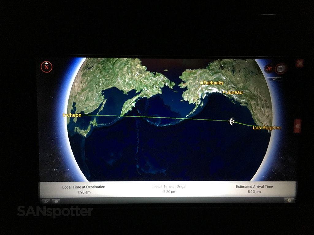 LAX-ICN in flight map