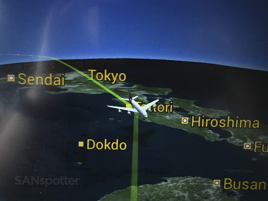 flying over Japan