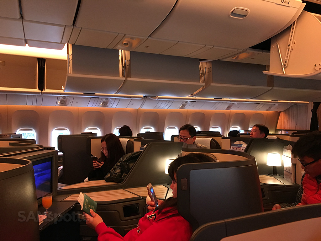 China Airlines 777-300 business class cabin
