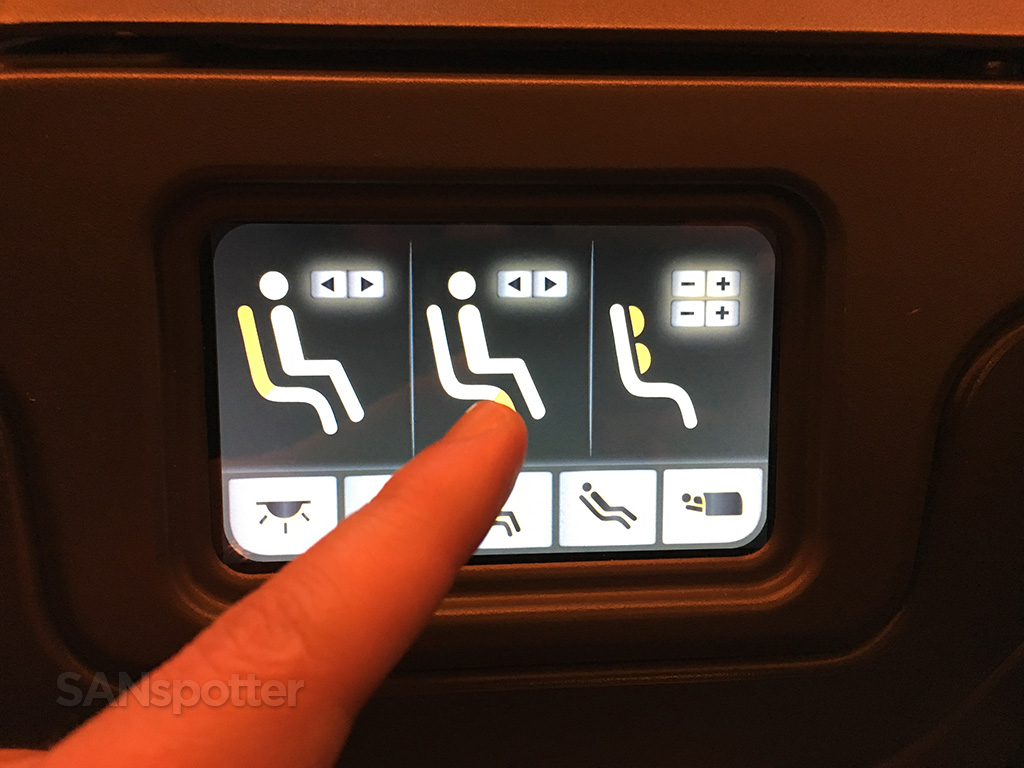 china airlines 777-300 business class seat controls