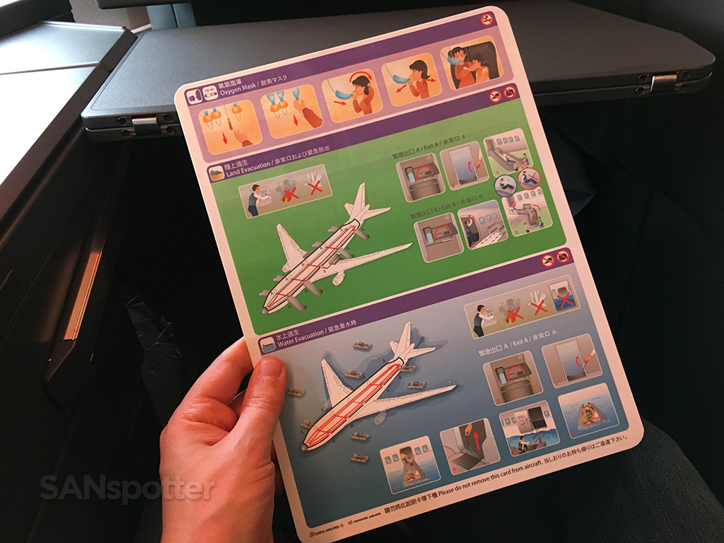 China Airlines 777-300 safety card