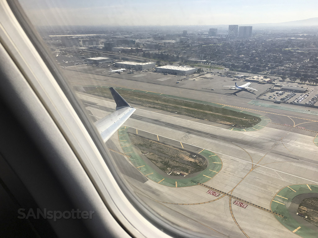 departing runway 25R LAX
