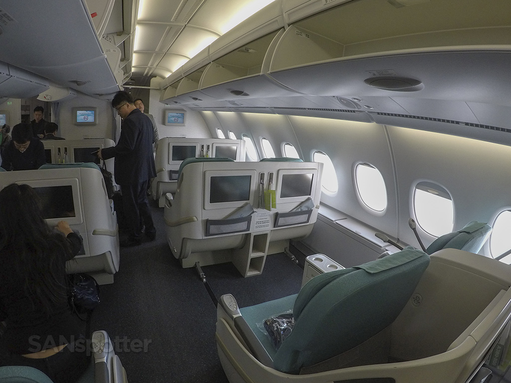 Korean Air A380 800 Prestige Class business class Seoul to Los Angeles SANspotter