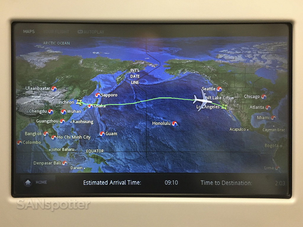 korean air ICN-LAX map