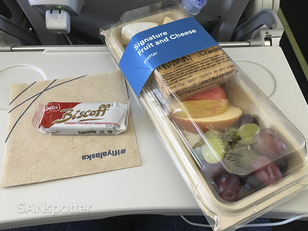 Alaska Airlines fruit and cheese tray 