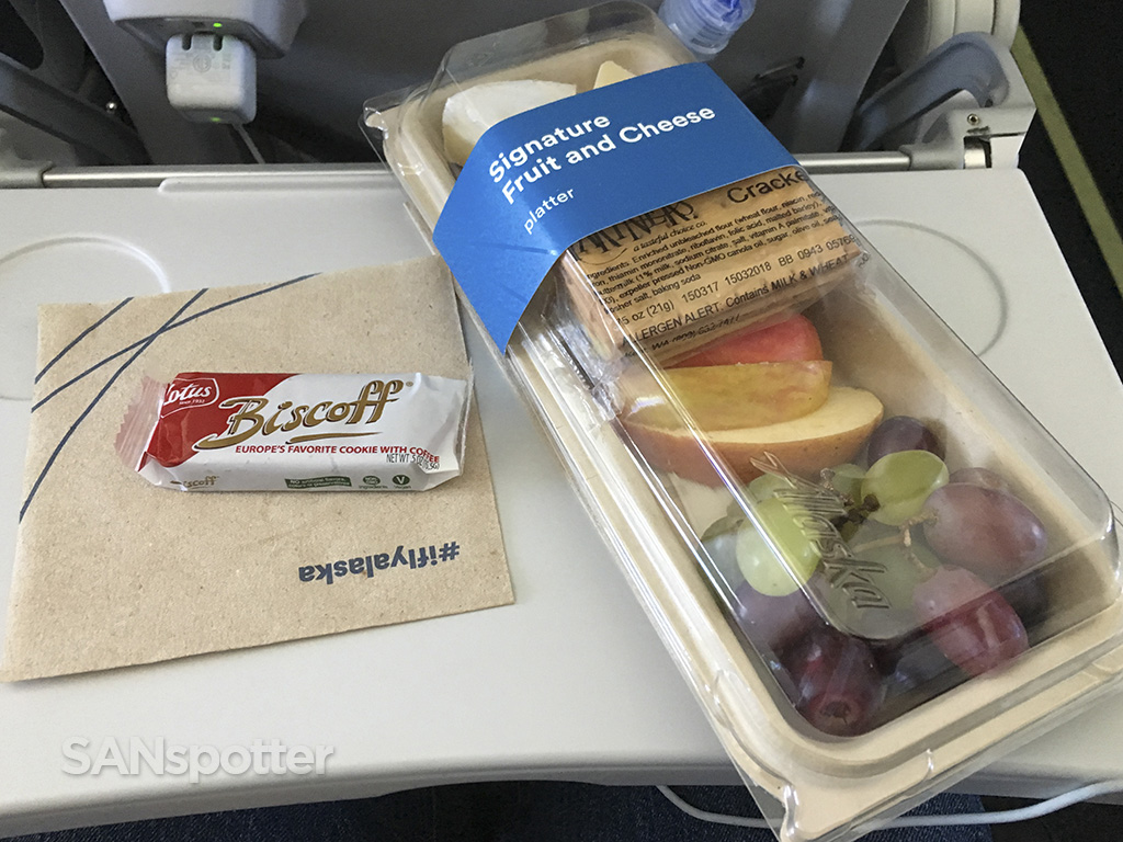 Alaska Airlines fruit and cheese tray