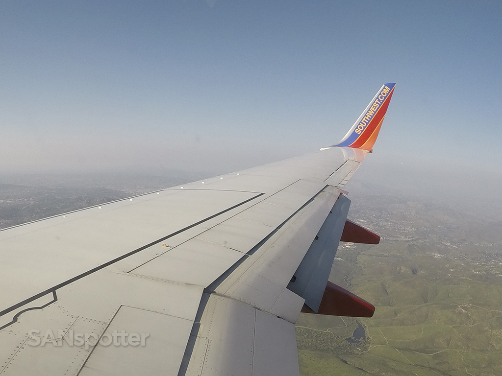 Southwest Airlines 737-700 wing san diego