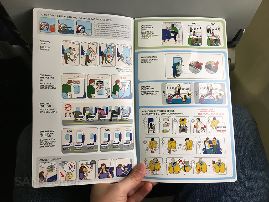 Southwest Airlines 737-700 safety card