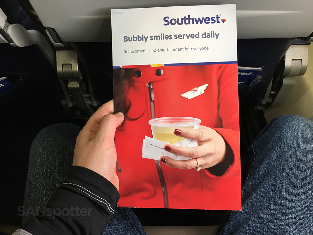 southwest airlines drink menu cover