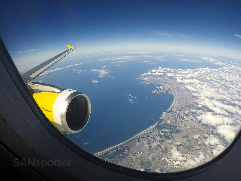 flying over long beach california