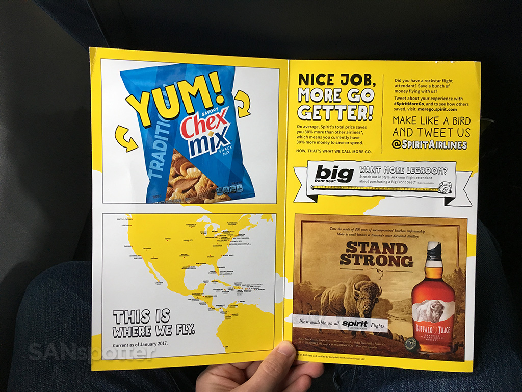 spirit airlines in flight menu creativity