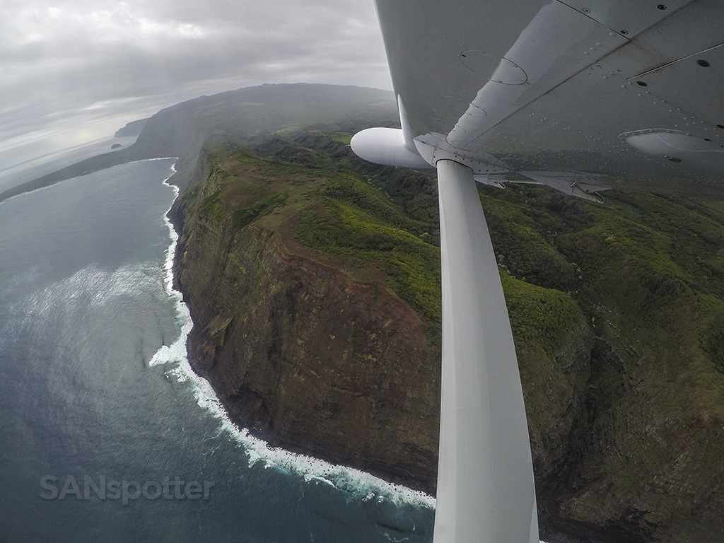 flying over molokai coast
