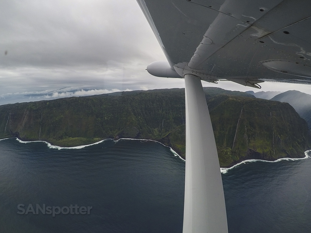 flying along molokai coast
