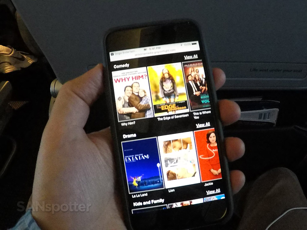 American Airlines streaming entertainment movies