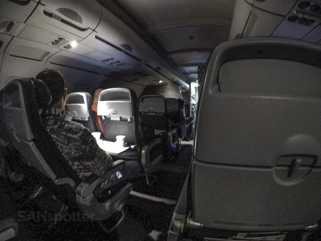 american airlines a319 cabin at night