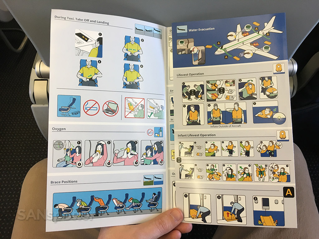 American Airlines A319 safety card inner cover