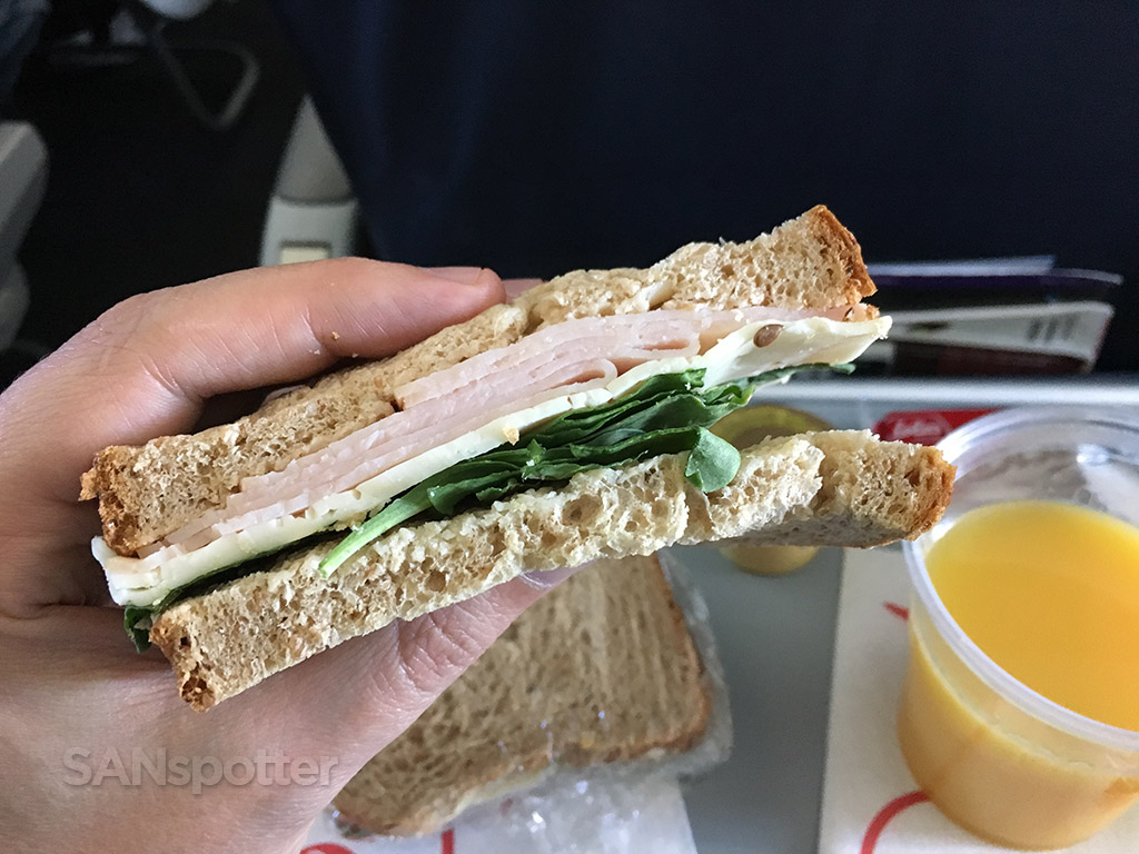 American Airlines turkey sandwich
