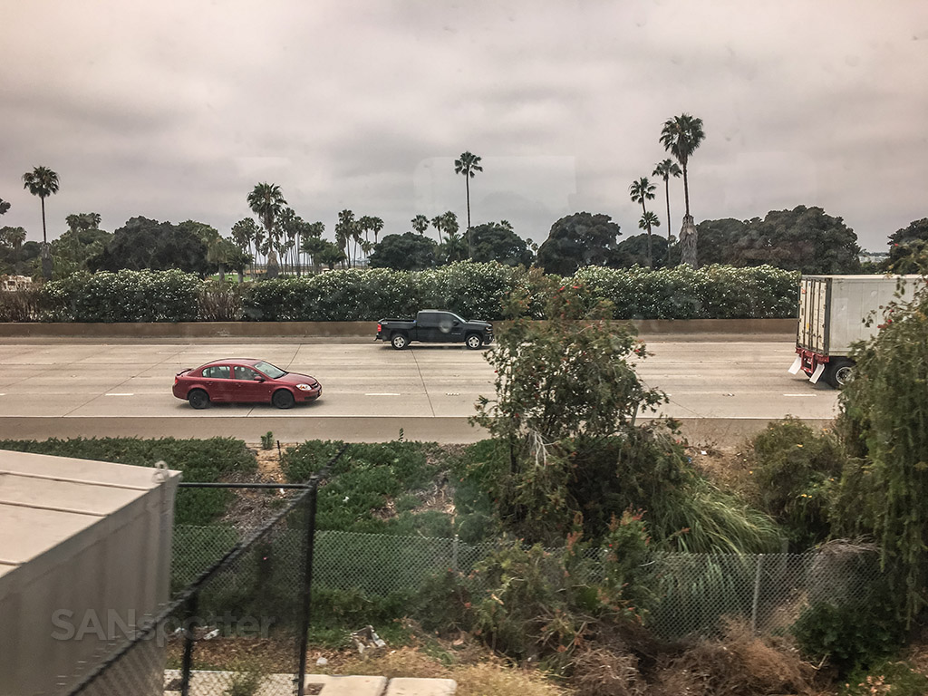  Amtrak Pacific surf liner view of freeway 