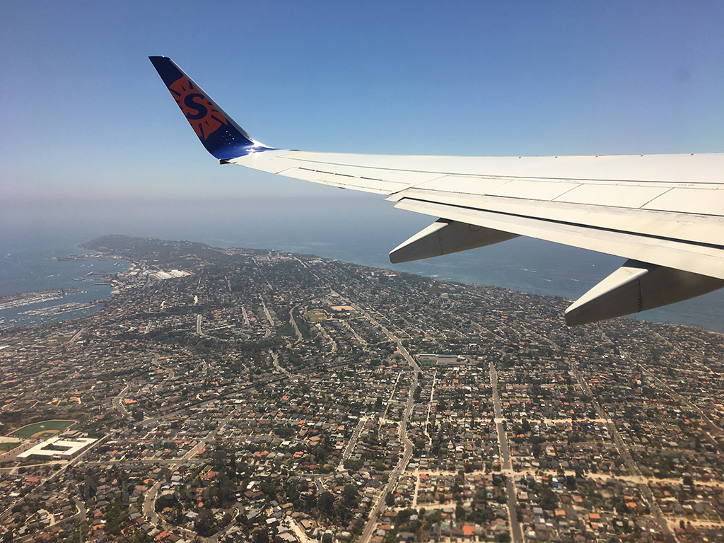 Flying over Point Loma San Diego 
