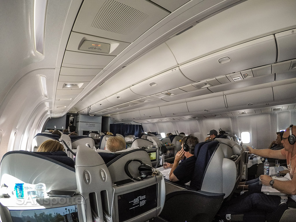 Condor Airlines business class cabin San Diego to Frankfurt 