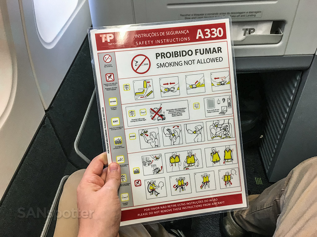 TAP portugal a330 safety card