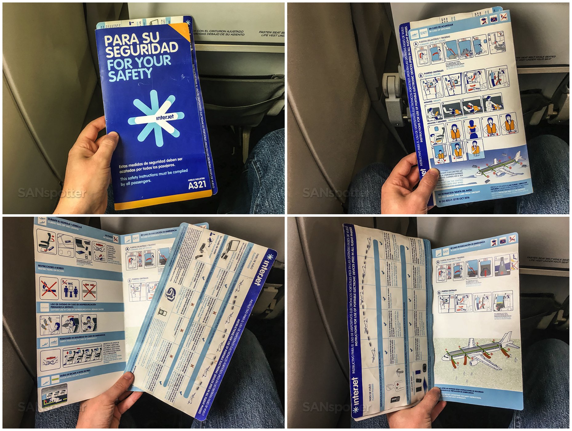 Interjet A321 safety card