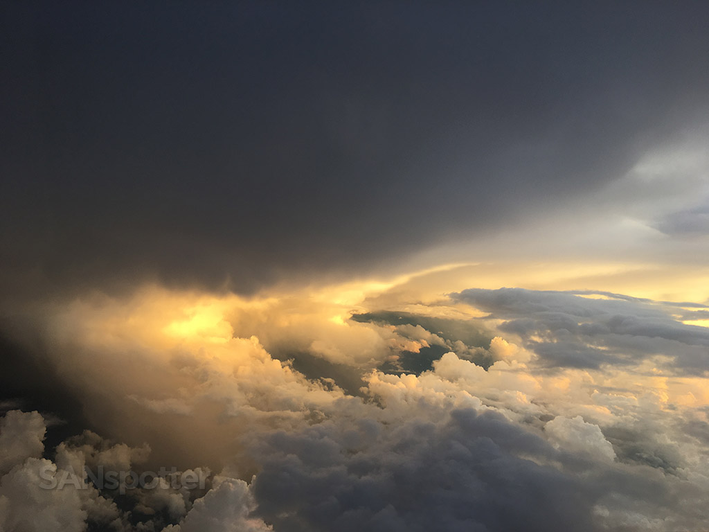 Flying into sunset