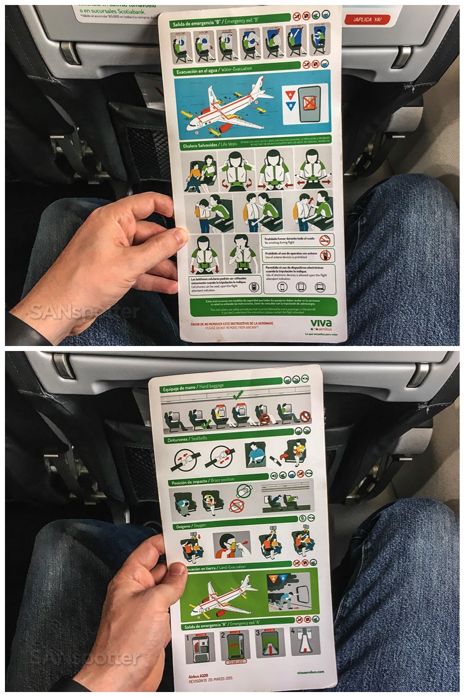 VivaAerobus a320 safety card