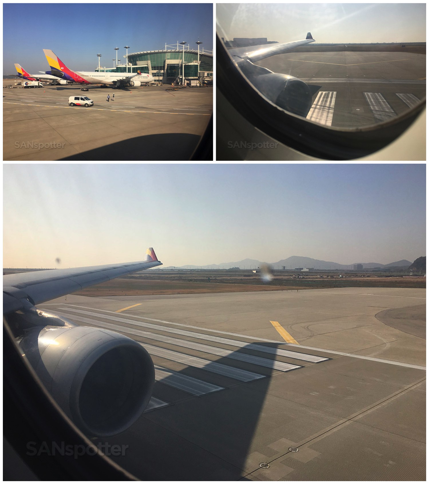 Push back and taxi Asiana A330 ICN