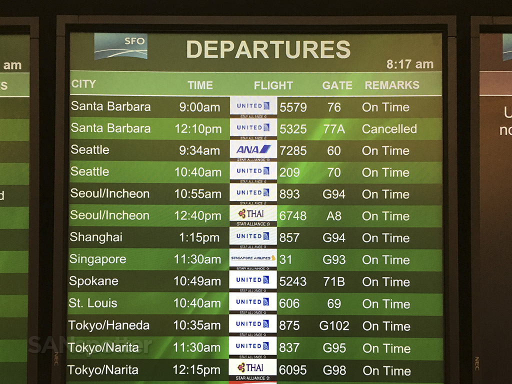 International departures San Francisco international airport