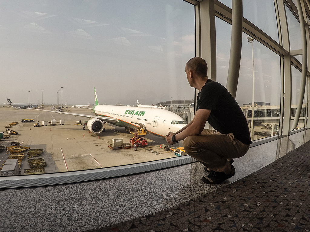 SANspotter selfie Eva air 777-300