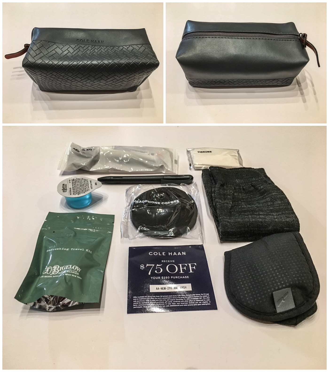 American Airlines international business class amenity kit
