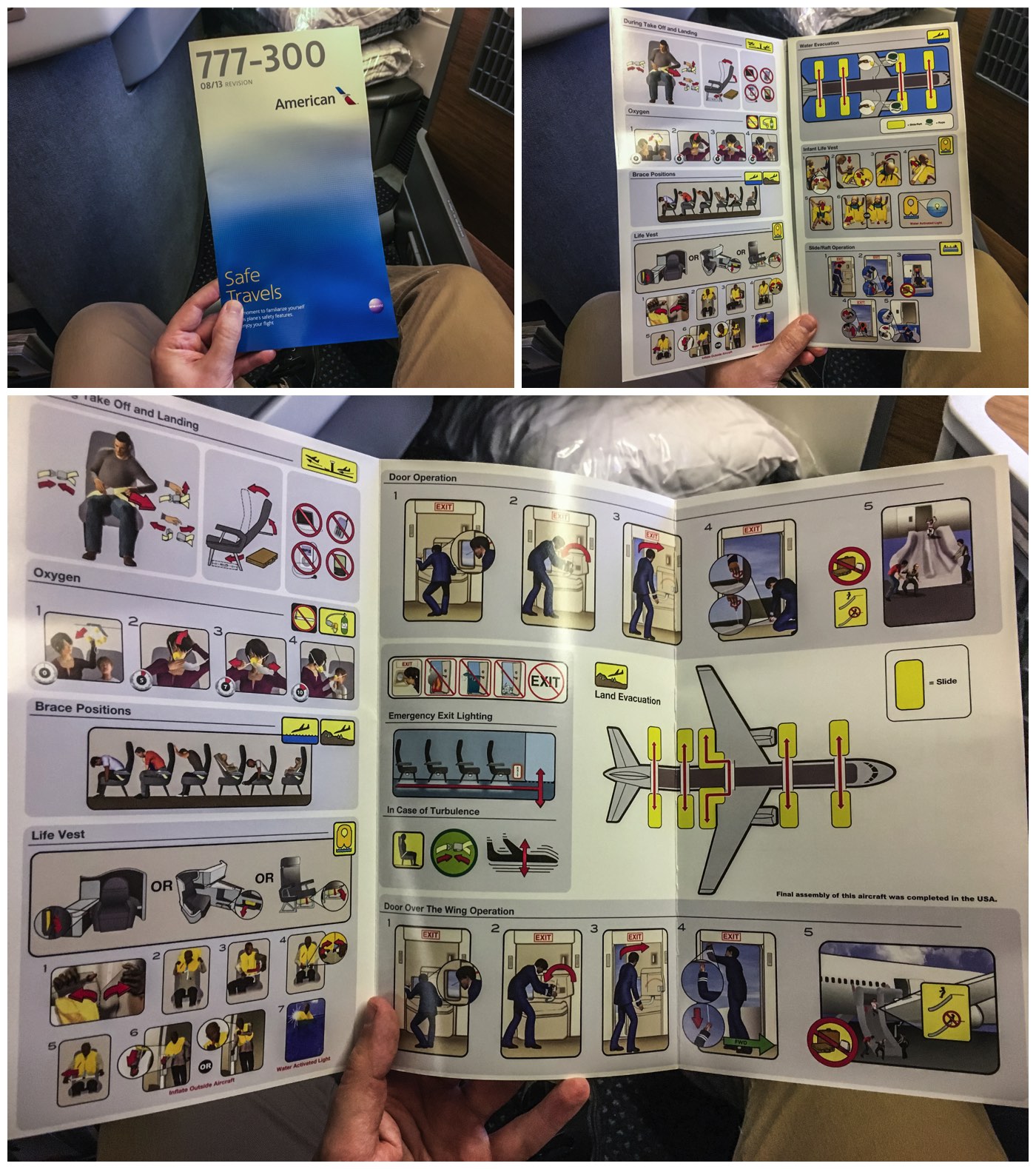 American Airlines 777–300 safety card