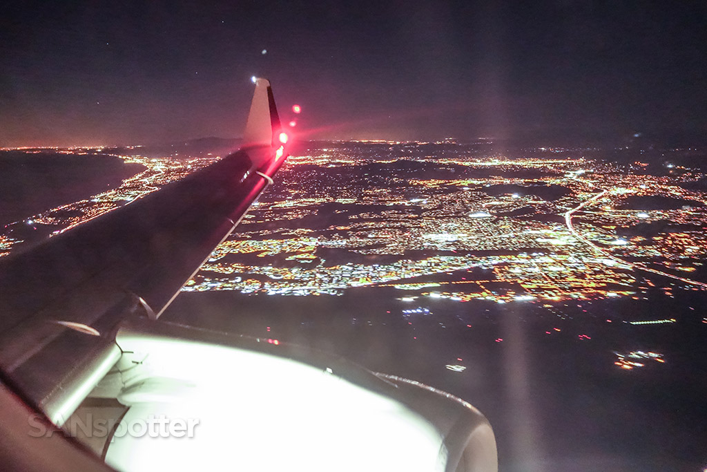 Approaching San Diego airport from Los Angeles
