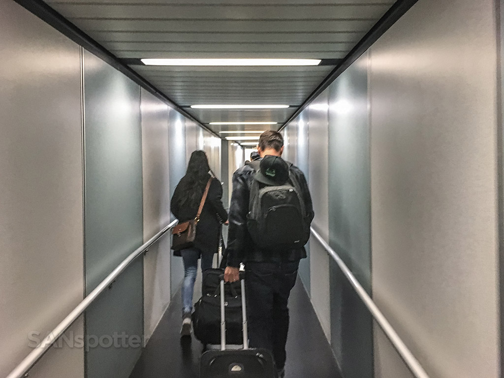 Arrival San Diego international airport jet bridge