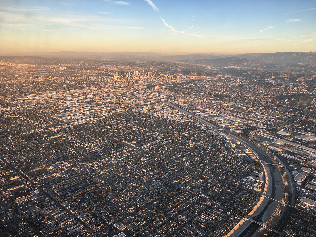 Downtown Los Angeles at sunrise 