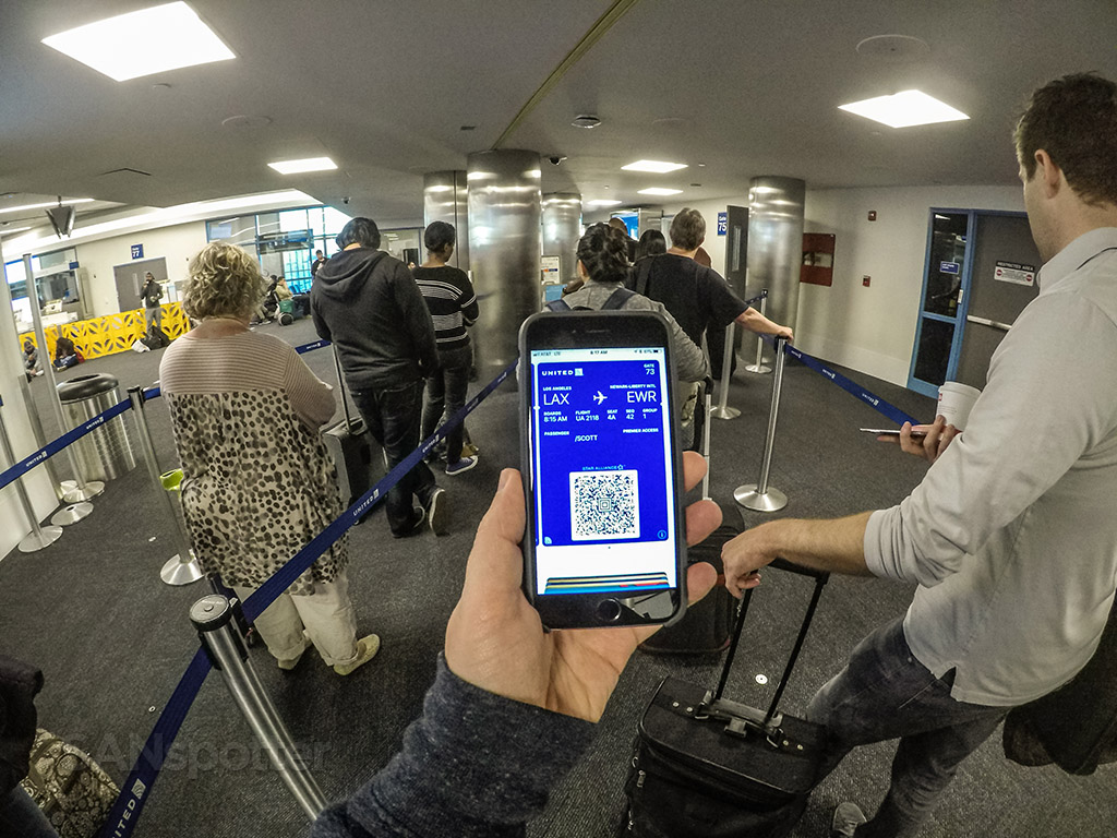 Boarding United Airlines flight to EWR